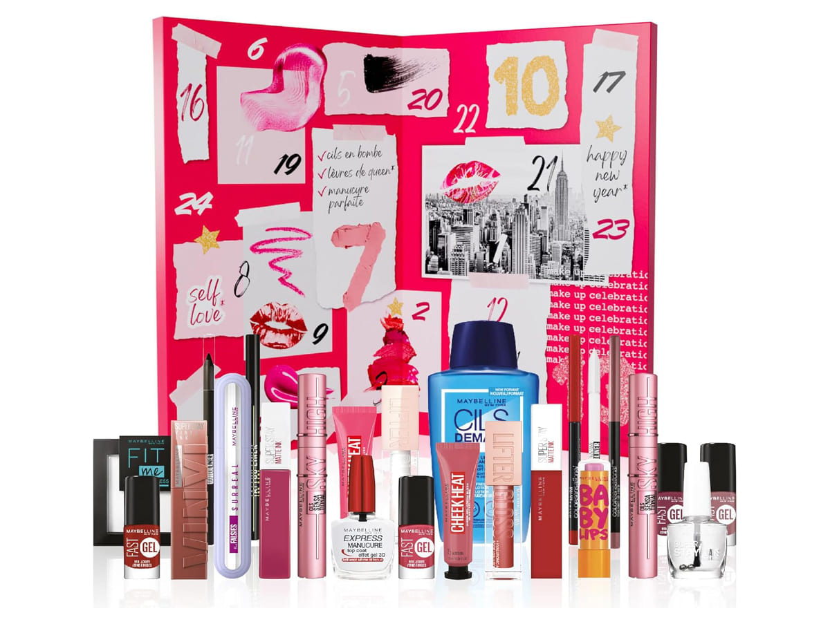 Calendrier De L'Avent Beauty Makeup Set 2024,20 Pcs Calendrier De L'Avent Make Up Set,Kit De Maquillage Complet Avec Rouge à Lèvres Lipgloss Concealer Ombre à Paupières Blush Pour Adolescentes