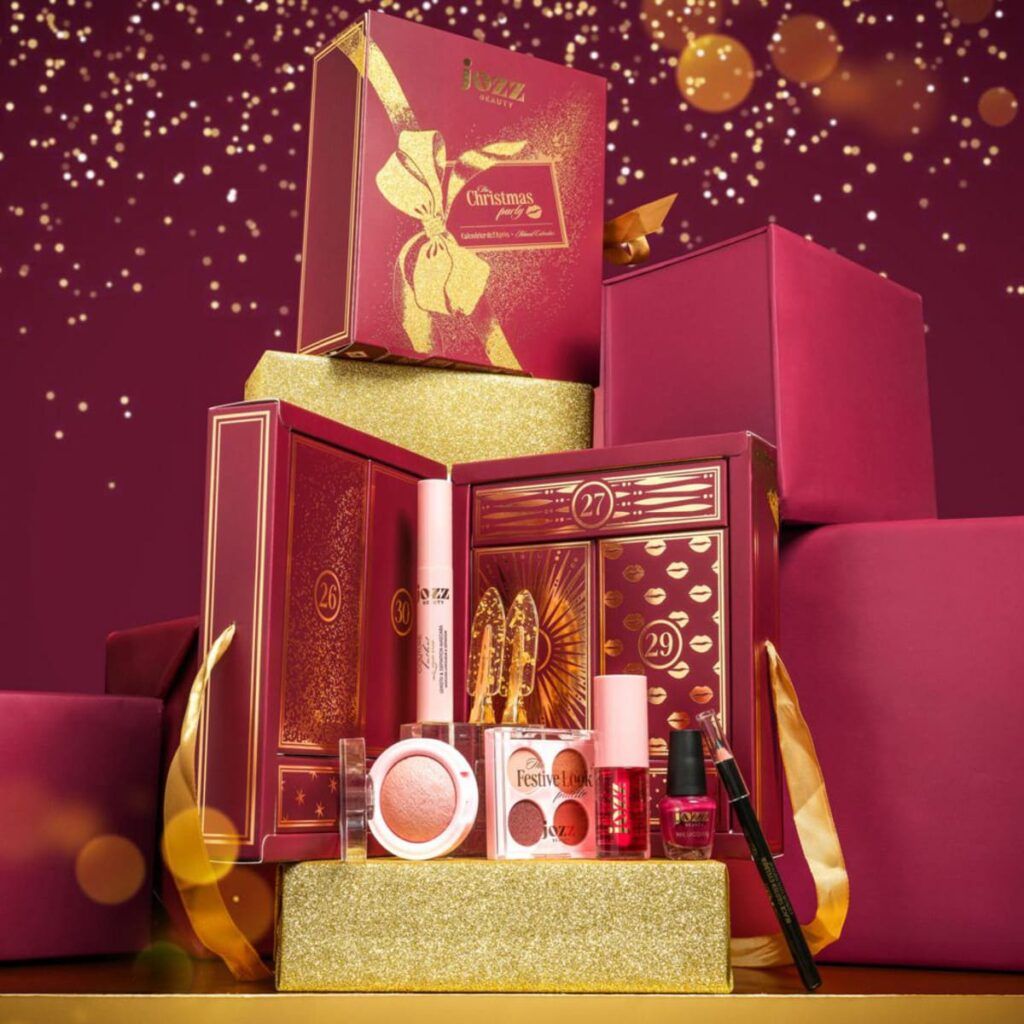 Le calendrier de l'après maquillage de Jozz Beauty, édition 2025 nommée "The Christmas Party".