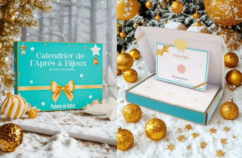 Le calendrier de l'après bijoux en acier inoxydable, édition 2025 par Paloma de Bahia.