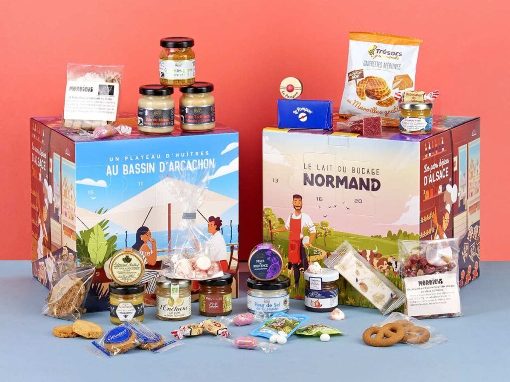 Calendrier de l'avent gourmand Tour de France végétarien, avec produits sucrés et salés par BienManger.com