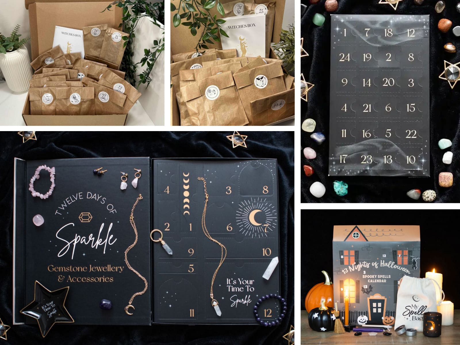 Calendrier De L'Avent Cristaux 2025 – 24 Pierres Naturelles Polies Et Brutes – Coffret Lithothérapie – Cadeau Noël Pour Enfants Et Adultes