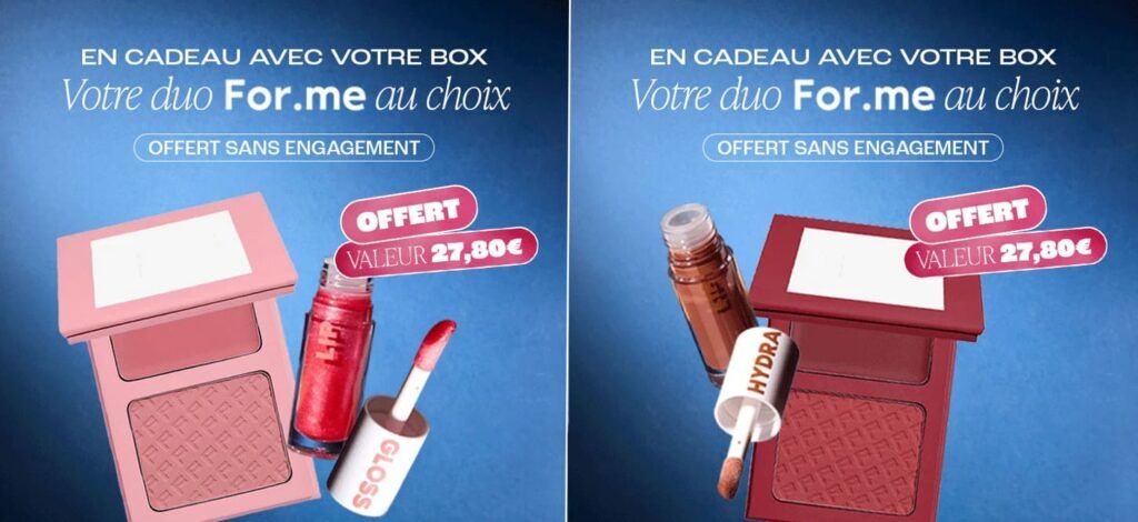 En décembre, Blissim vous offre votre duo make-up de la marque For.Me d'une valeur de 27,80€ pour tout abonnement sans engagement.