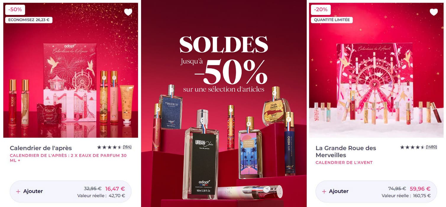 Calendriers de l’Avent et de l’Après ADOPT en promotion pendant les soldes d’hiver
