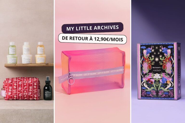 My Little Box : retour de l’abonnement My Little Archives à 12,90€/mois, visuel de box précédentes (Nuxe, Garancia, Davines)