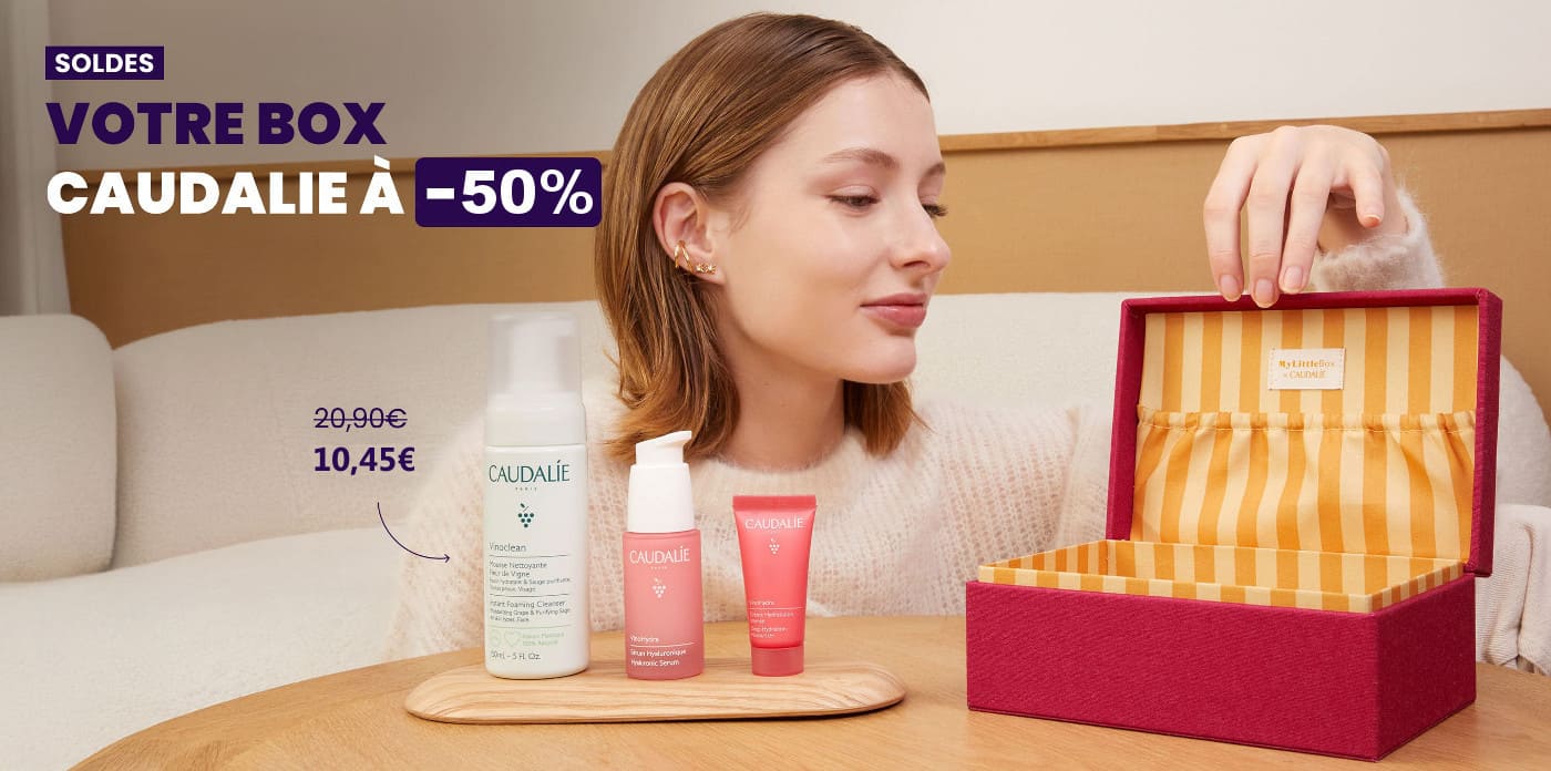 La My Little Box en collaboration avec Caudalie en soldes à moins 50 pourcent pour la dernière démarque