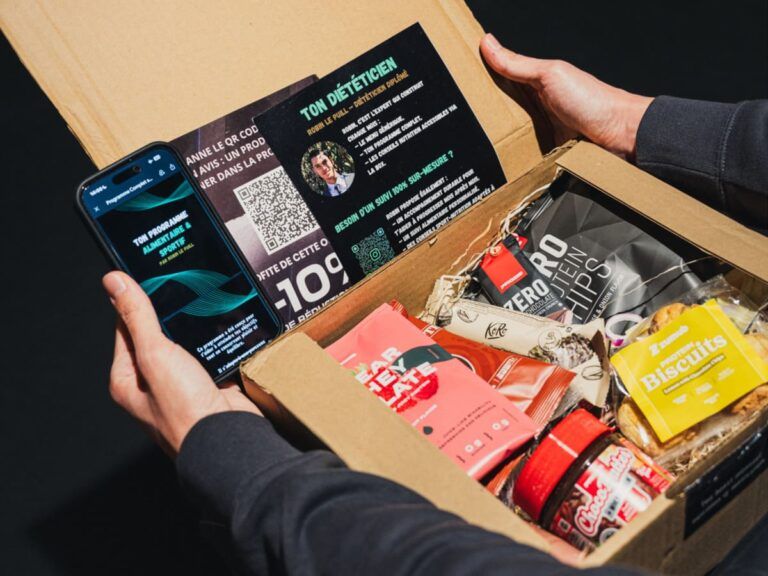MYR PROT BOX, la box mensuelle sportive protéinée avec snacks, biscuits, compléments et programme nutrition sur smartphone