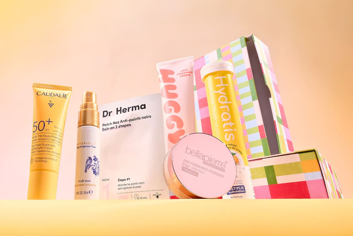 Exemple de composition de la box Blissim avec sélection de produits beauté selon le profil des abonnés