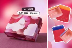 Spoiler Blissim juin 2026 avec le design rose de la box et les deux blushs Blushin proposés pour le Time To Choose