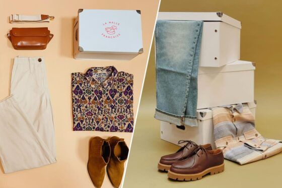 Deux malles de vêtements pour femme et pour homme de la marque La Malle Française