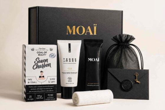 Box beauté homme MOAÏ avec soins visage et accessoires de soin premium