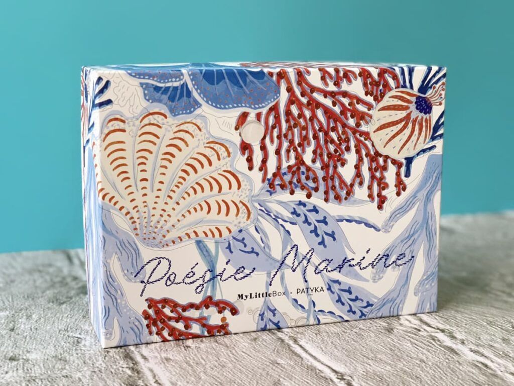Design de la box Poésie Marine imaginée par My Little Box pour la collaboration avec Patyka