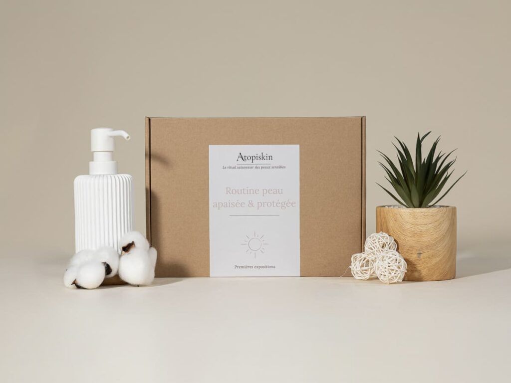Présentation du design du coffret beauté Atopiskin dédié aux besoins des peaux sensibles