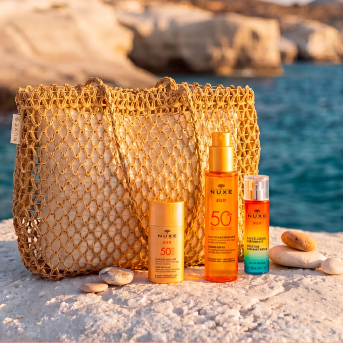 Sac d'été Nuxe Sun avec protection solaire SPF50 et eau parfumante