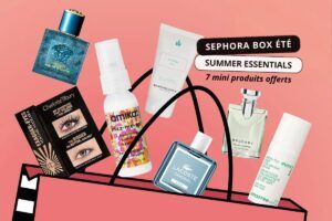 Visuel de la Sephora Box Summer Essentials 2026 contenant 7 mini-produits beauté offerts