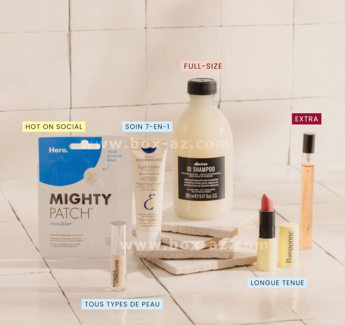 Produits de beauté de My Little Box août-septembre 2026 avec Davines, Embryolisse et Pomponne