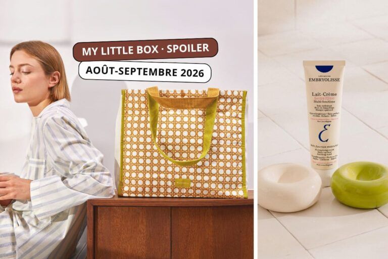My Little Box août-septembre 2026 spoiler avec sac cabas matelassé et soin Embryolisse