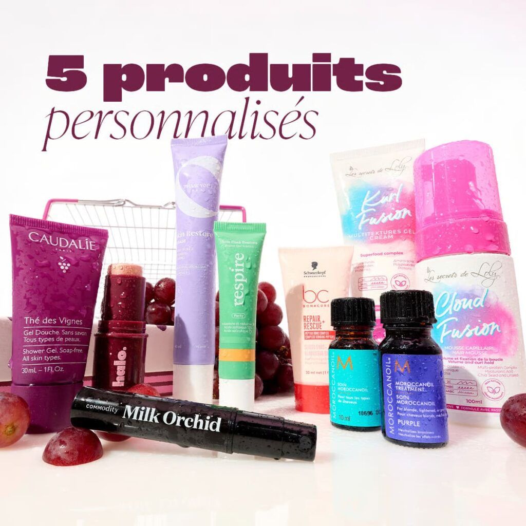 Les 5 produits de la box personnalisée Blissim avec Caudalie et plusieurs marques beauté