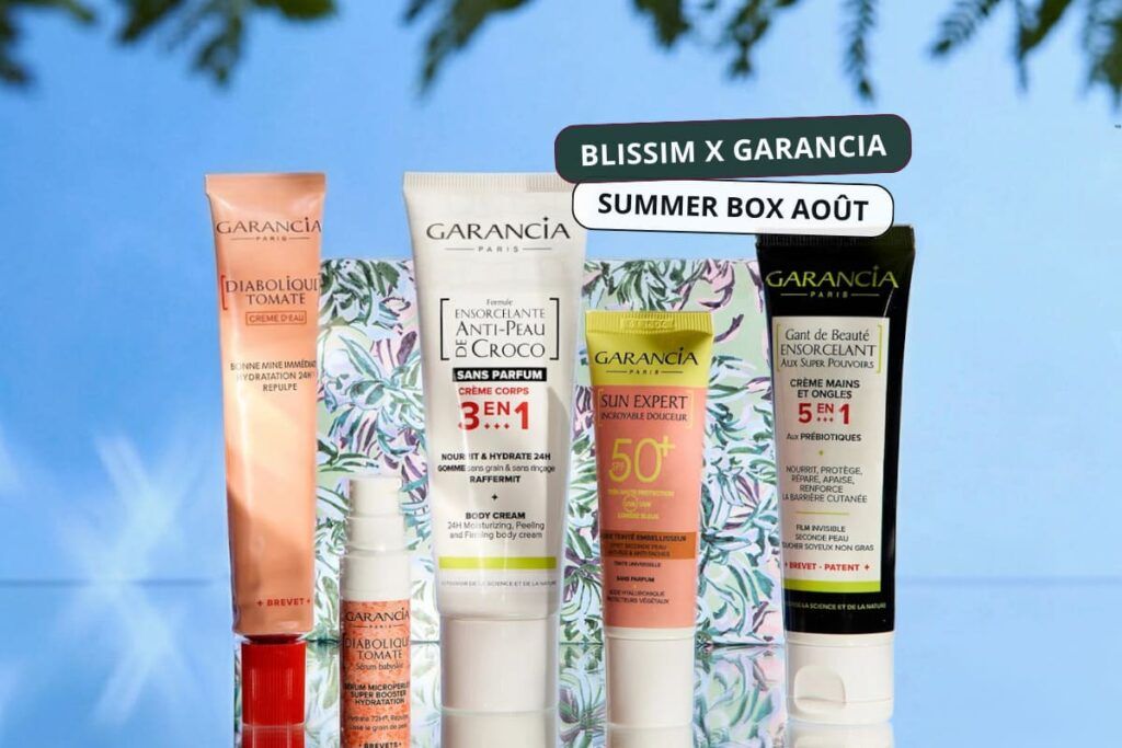 Summer Box Blissim x Garancia d’août 2026 avec ses cinq soins visage et corps