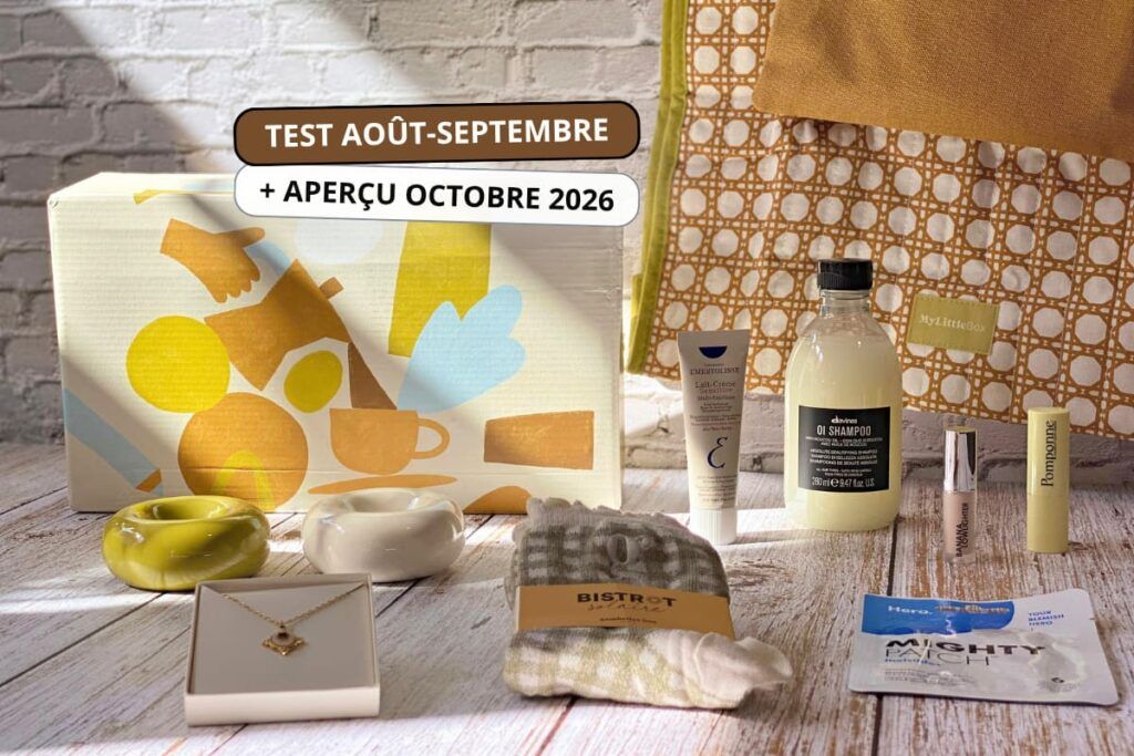 Test de la My Little Box Le Jour se Lève août-septembre 2026 par Box AZ, avec le coffret illustré, les produits beauté et les accessoires de la box