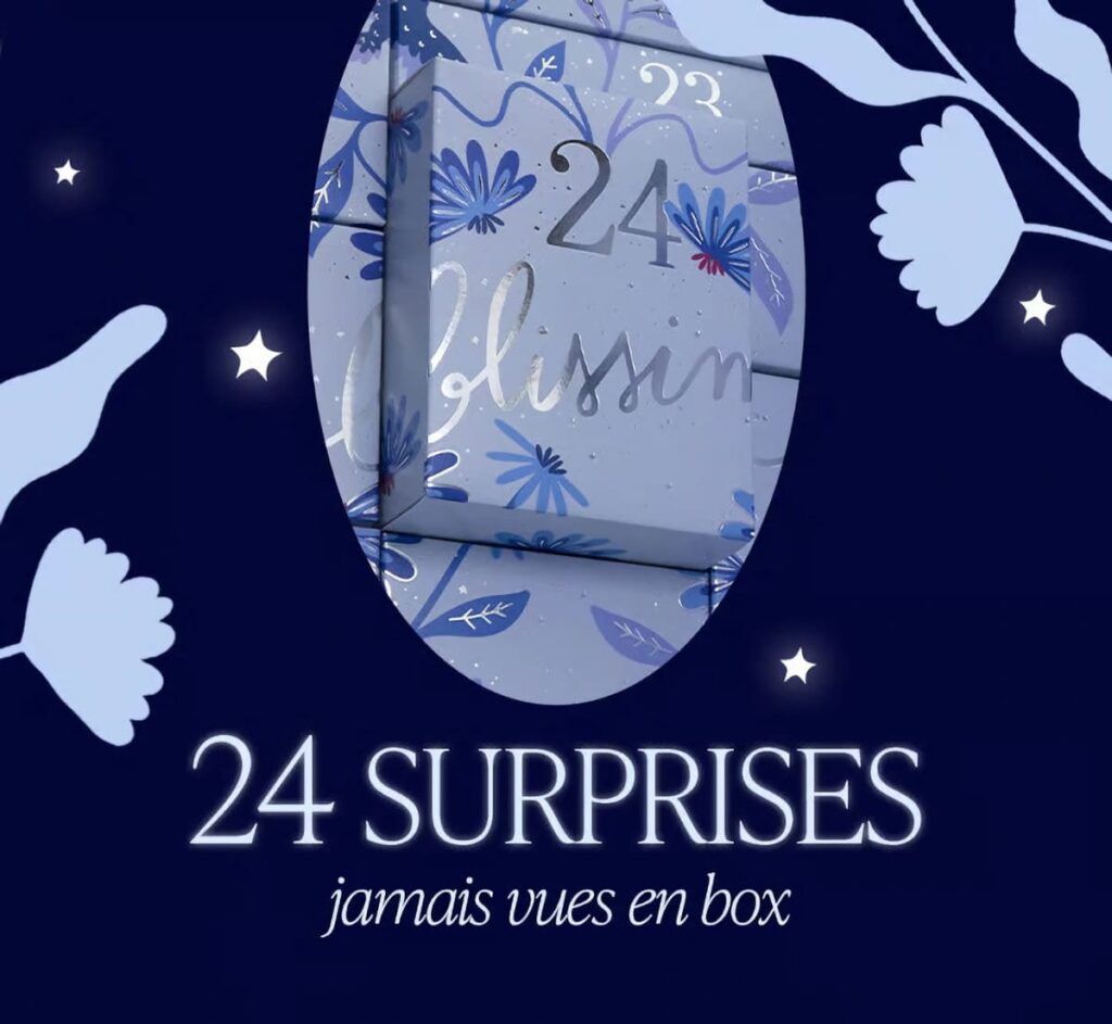 Intérieur du calendrier Blissim 2026 avec 24 surprises jamais vues dans les box mensuelles