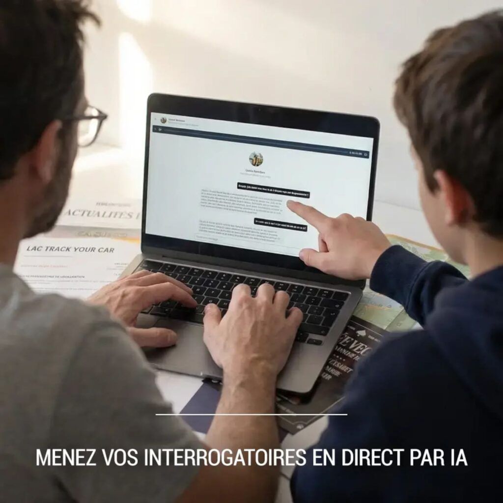 Deux joueurs menant un interrogatoire en direct par intelligence artificielle sur ordinateur