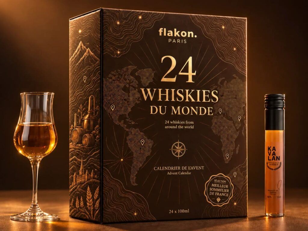 Calendrier de l'Avent 24 whiskies du monde de chez Flakon, édition 2026