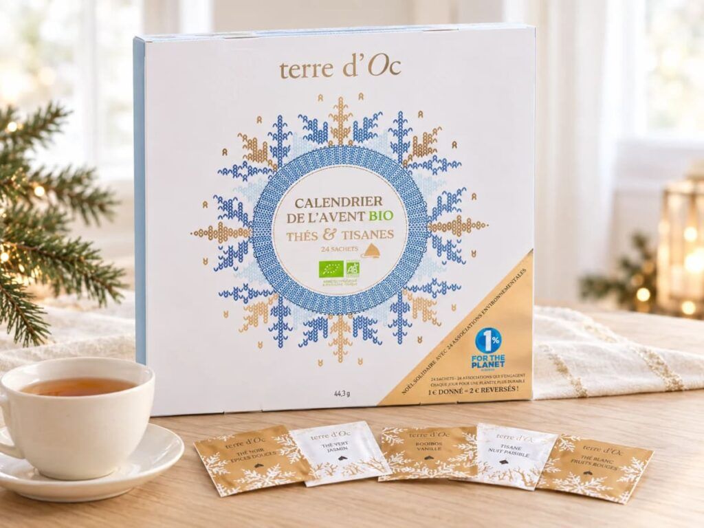 Le calendrier de l'Avent Thés et Tisanes bio 2026 de Terre d'Oc