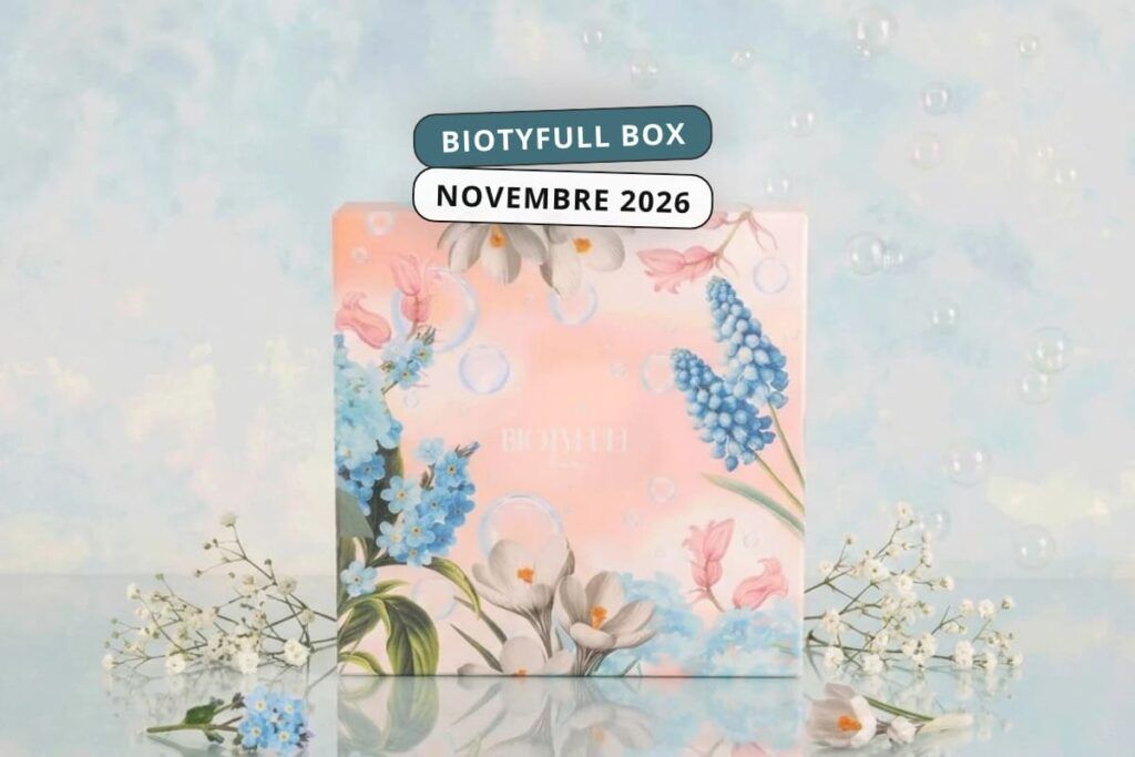 Biotyfull Box novembre 2026, spoiler de l'édition Bulles de Douceur avec son coffret rose fleuri et ses bulles transparentes
