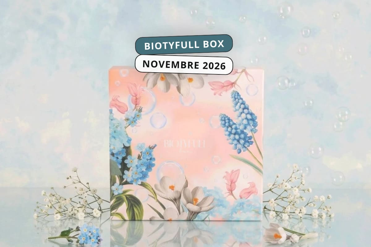 Biotyfull Box novembre 2026, spoiler de l'édition Bulles de Douceur avec son coffret rose fleuri et ses bulles transparentes