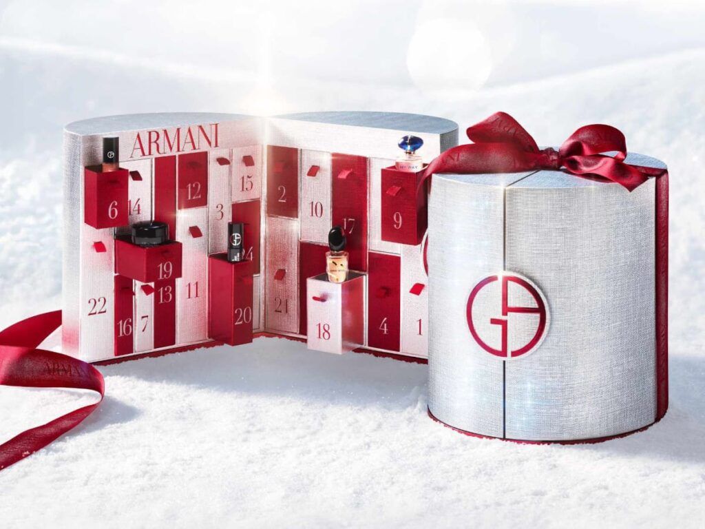Le calendrier de l'Avent de Noël de la marque Armani