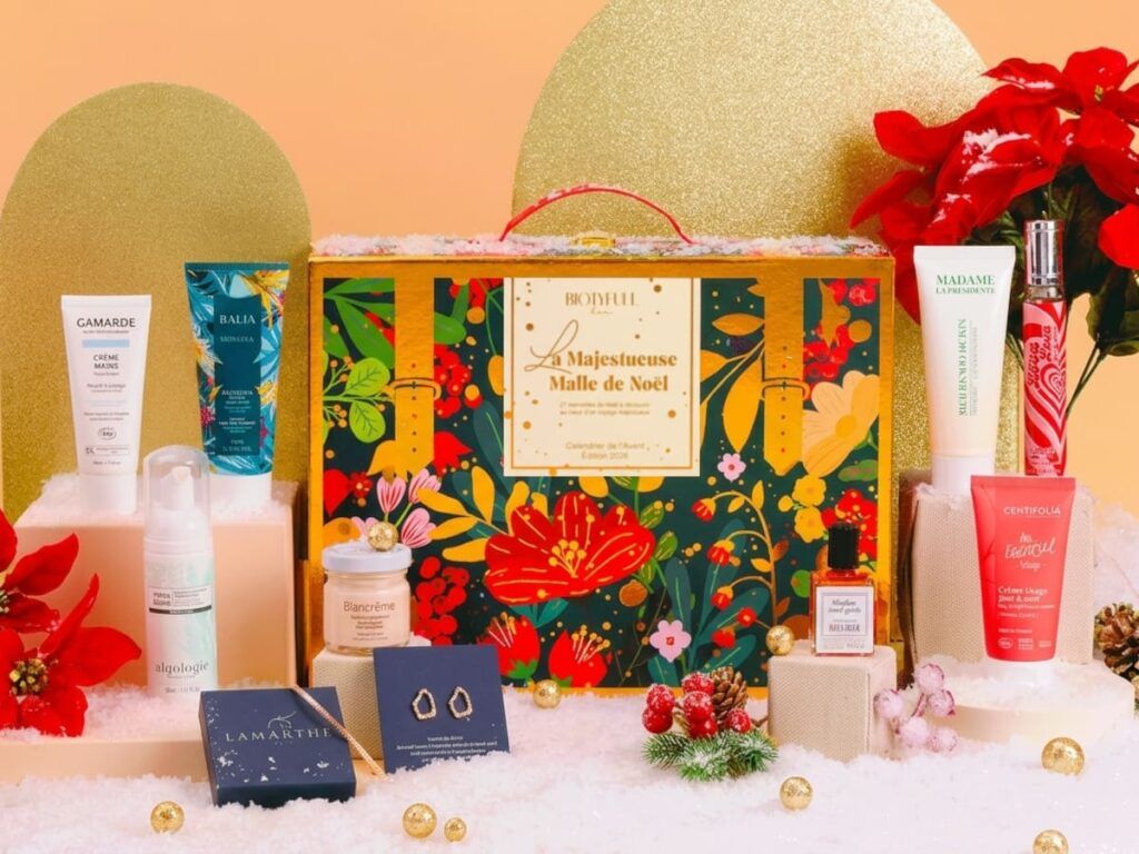 Le calendrier de l'Avent de produits de beauté bio et naturels de Biotyfull Box, édition 2026