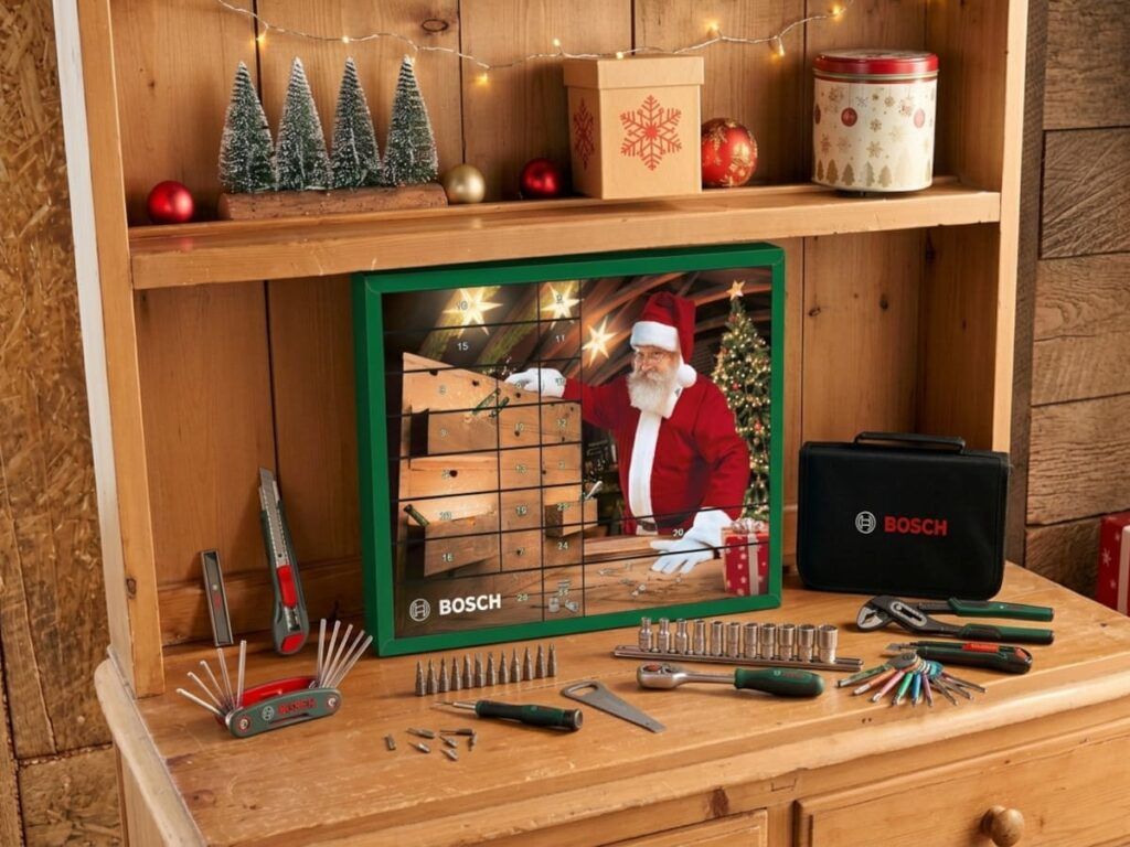 Le calendrier de l'Avent de la marque Bosch, avec outils de bricolage