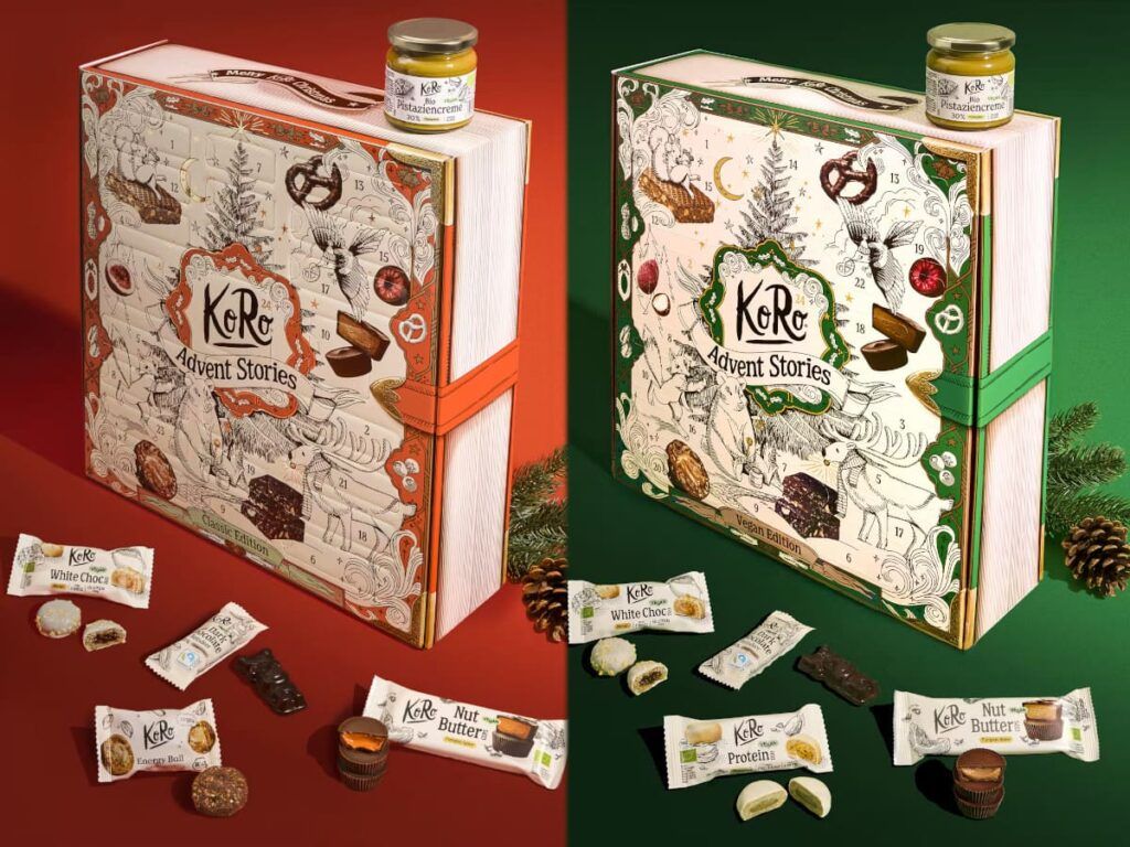 Les 2 calendriers de l'Avent gourmand de chez KoRo, édition classique et vegan