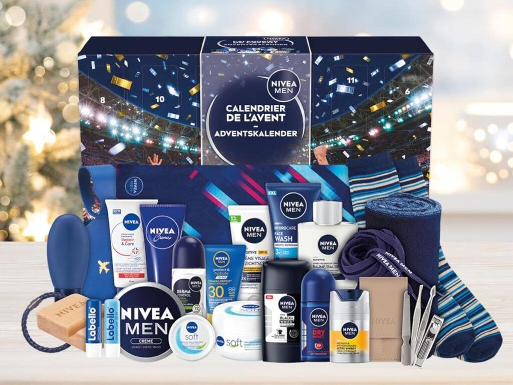Le calendrier de l'Avent NIVEA 2026 pour homme, entre beauté et accessoires
