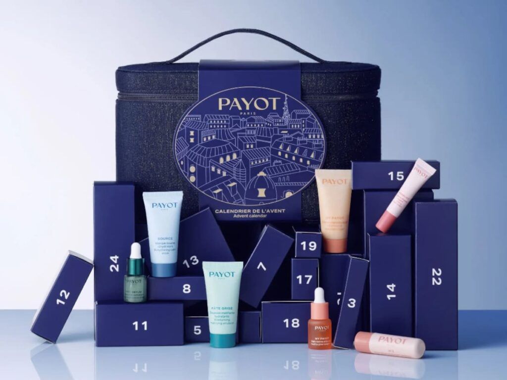 Le calendrier de l'Avent de soins pour le visage de la marque Payot