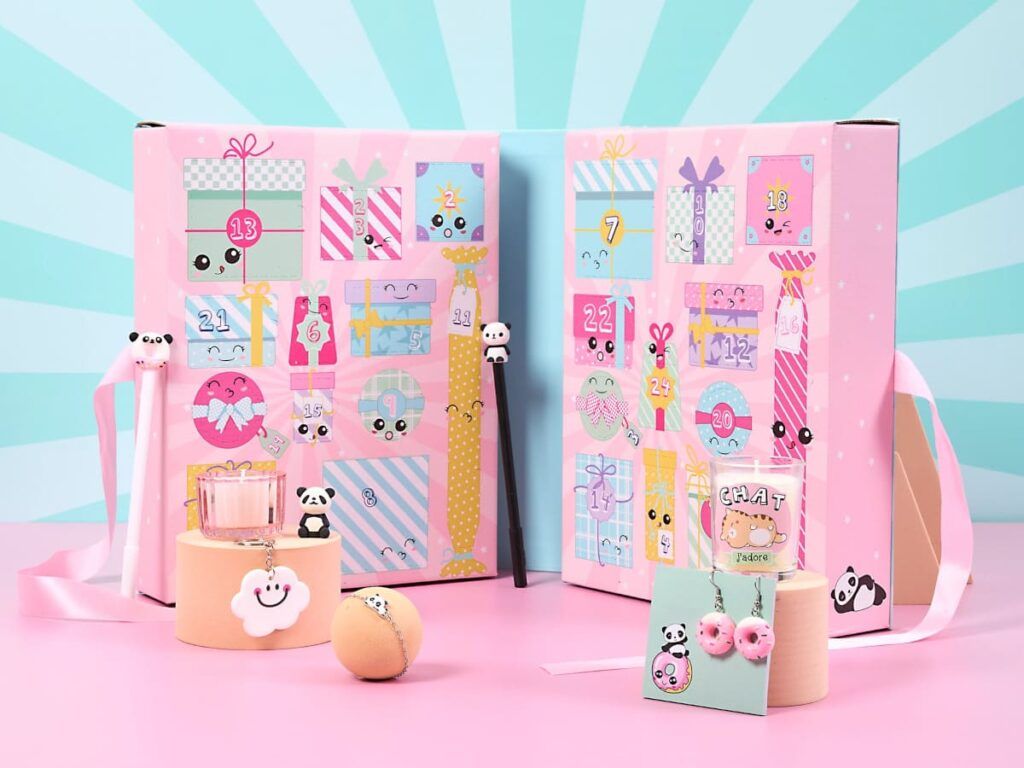 Le calendrier de l'Avent Kawaii de The Concept Factory avec papeterie et bougies